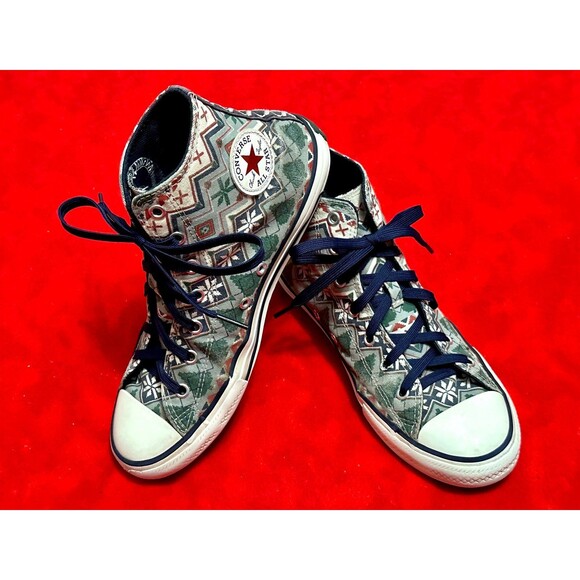 Converse Chuck Taylor High Top Holiday Sweater Christmas Mens 6 Womens 8 169352c - Picture 5 of 11